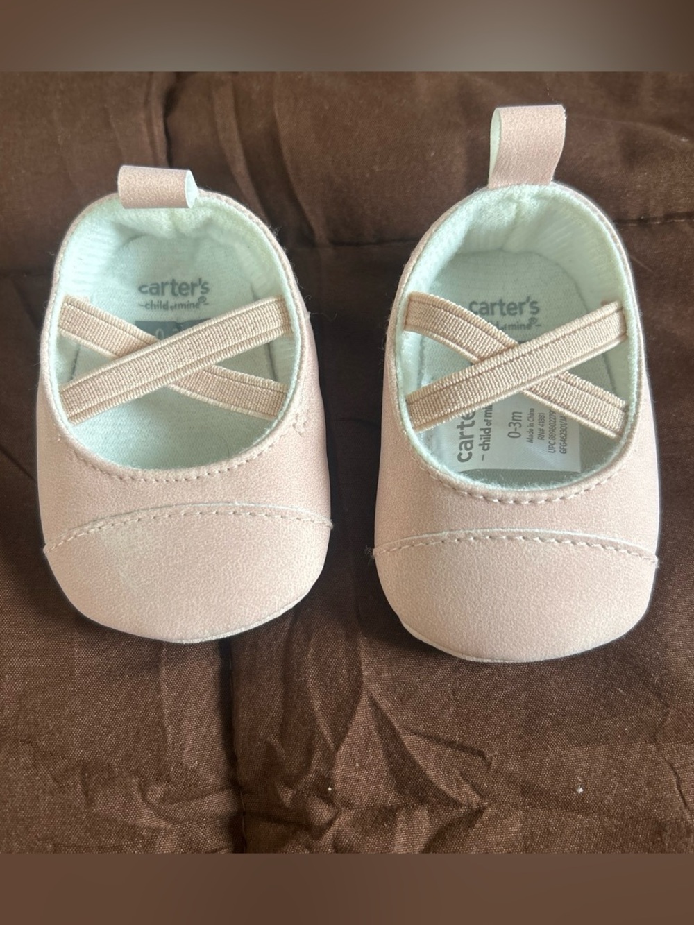 Carter's Baby Girls Blush Pink Crisscross Mary Jane Shoes